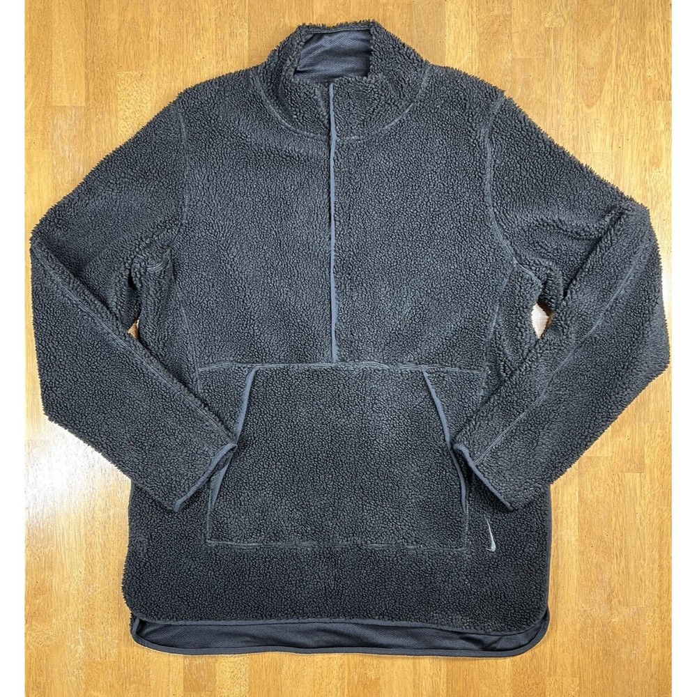 Nike Men’s Yoga Sherpa Fleece Pullover Sweater DD2182-010 Black Size Medium